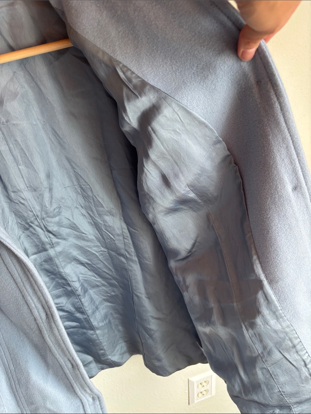 PENDLETON Light Blue 100% Merino Wool Periwinkle Pea Coat Vtg Large - Picture 8 of 9